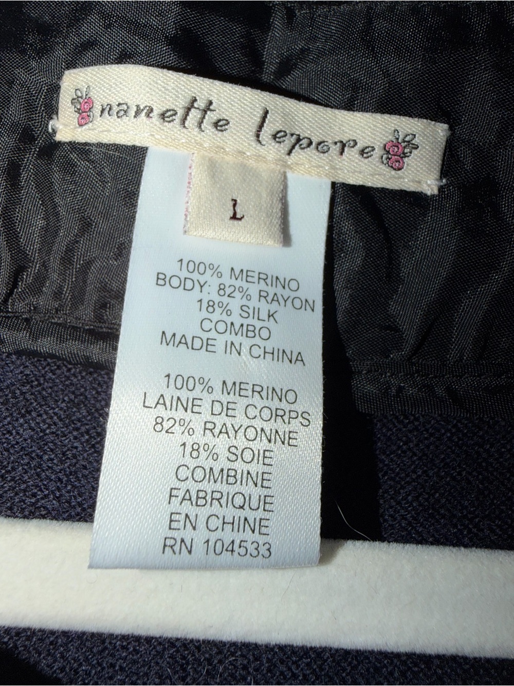 Nanette Lepore Black Trim Embroidered Cardigan - Picture 3 of 6